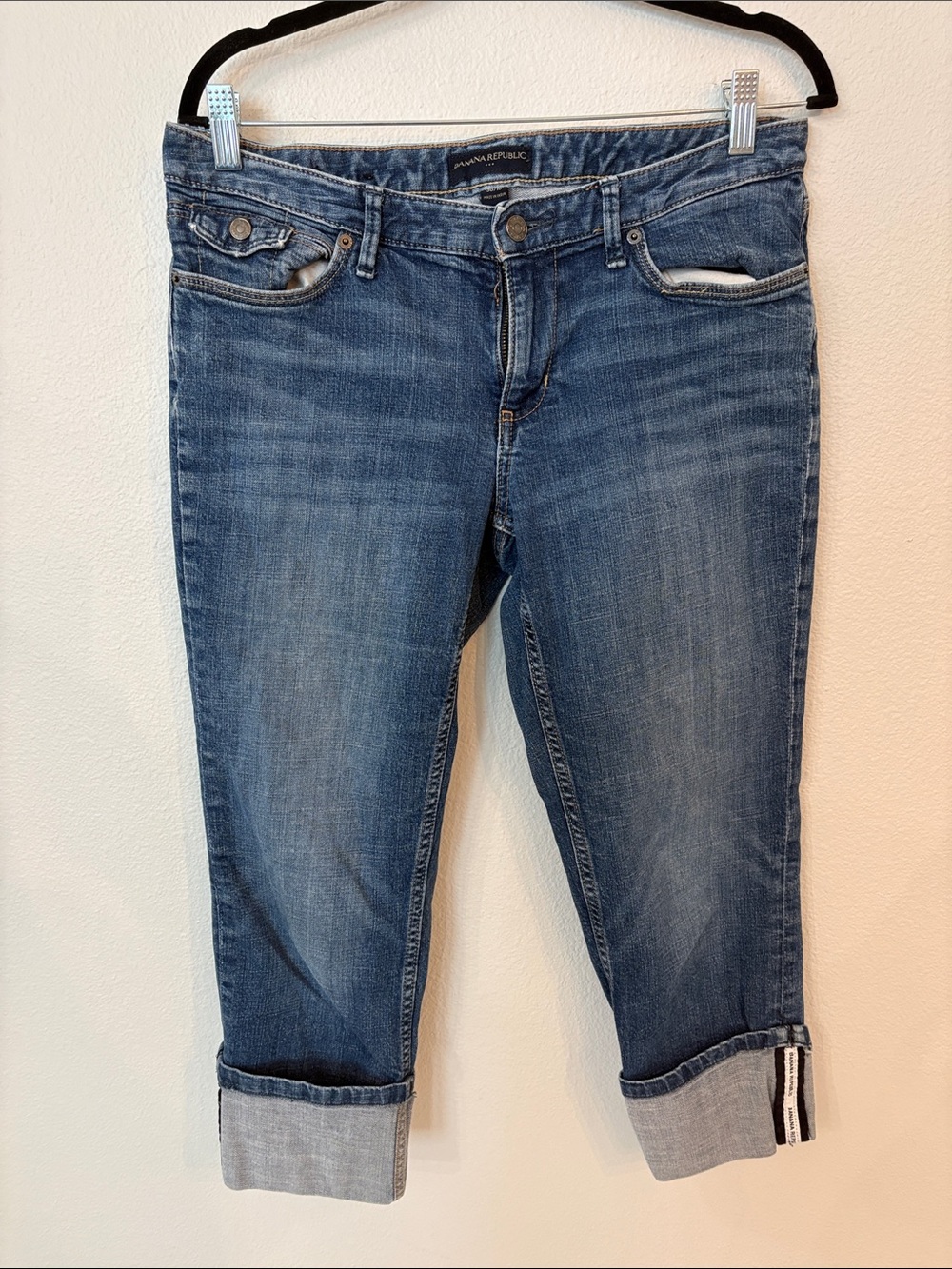 Banana Republic Blue Cuffed Cropped Jeans